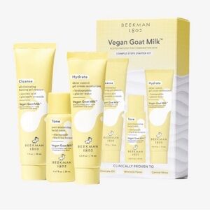 Beekman 1802 Vegan Goat Milk 3-Step Starter Kit Gift Set Cleanse Tone Hydrate